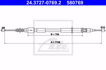 Трос ATE 24.3727-0769.2