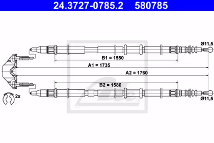 Трос ATE 24.3727-0785.2