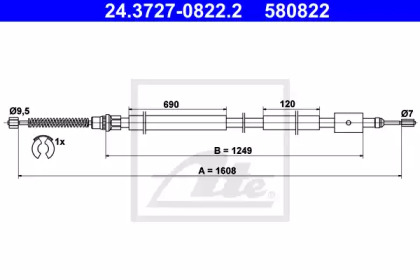 Трос ATE 24.3727-0822.2