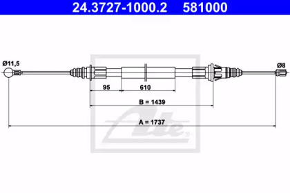 Трос ATE 24.3727-1000.2