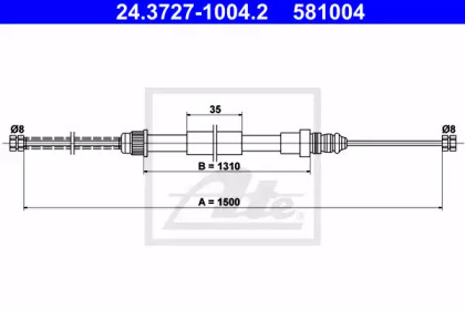 Трос ATE 24.3727-1004.2