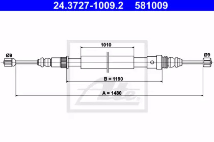 Трос ATE 24.3727-1009.2