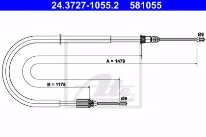 Трос ATE 24.3727-1055.2