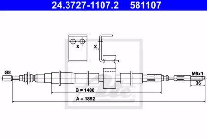 Трос ATE 24.3727-1107.2