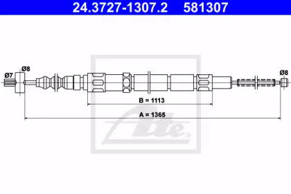 Трос ATE 24.3727-1307.2