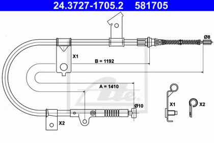 Трос ATE 24.3727-1705.2