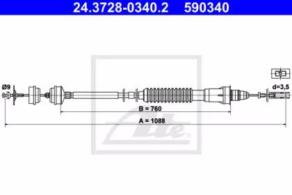 Трос ATE 24.3728-0340.2