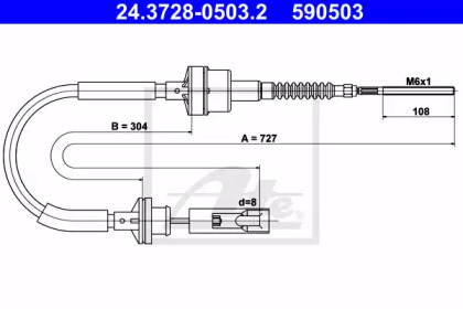 Трос ATE 24.3728-0503.2