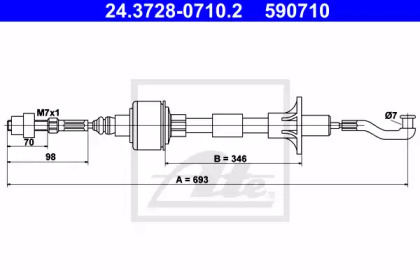 Трос ATE 24.3728-0710.2