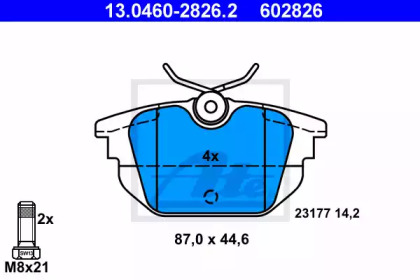 Комплект тормозных колодок ATE 13.0460-2826.2