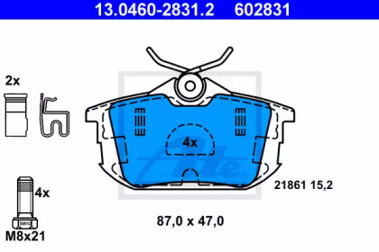 Комплект тормозных колодок ATE 13.0460-2831.2