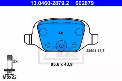 Комплект тормозных колодок ATE 13.0460-2879.2