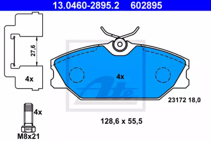 Комплект тормозных колодок ATE 13.0460-2895.2