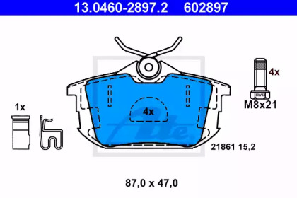 Комплект тормозных колодок ATE 13.0460-2897.2