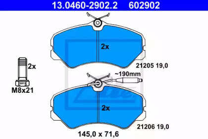 Комплект тормозных колодок ATE 13.0460-2902.2