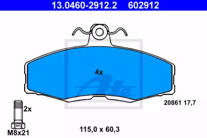 Комплект тормозных колодок ATE 13.0460-2912.2