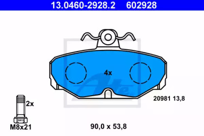 Комплект тормозных колодок ATE 13.0460-2928.2