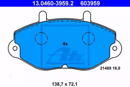 Комплект тормозных колодок ATE 13.0460-3959.2