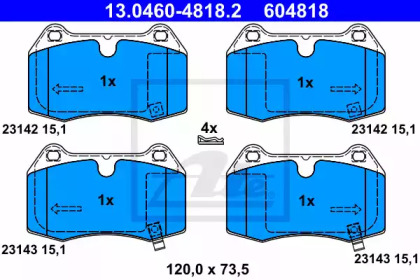 Комплект тормозных колодок ATE 13.0460-4818.2