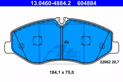 Комплект тормозных колодок ATE 13.0460-4884.2