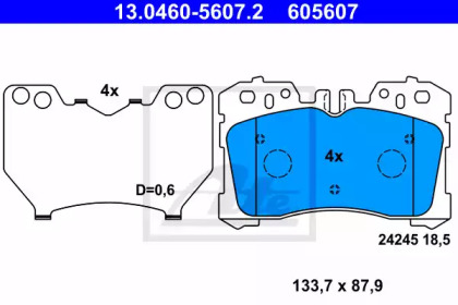 Комплект тормозных колодок ATE 13.0460-5607.2