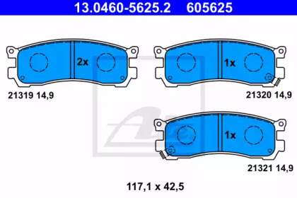 Комплект тормозных колодок ATE 13.0460-5625.2