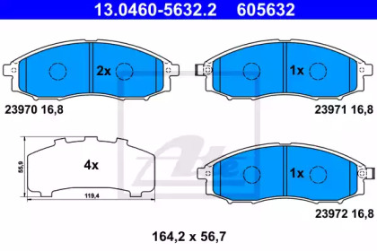 Комплект тормозных колодок ATE 13.0460-5632.2