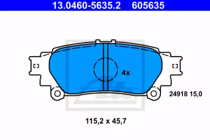 Комплект тормозных колодок ATE 13.0460-5635.2