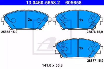 Комплект тормозных колодок ATE 13.0460-5658.2