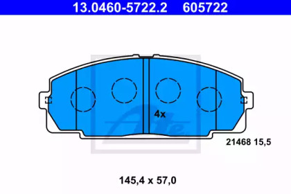 Комплект тормозных колодок ATE 13.0460-5722.2