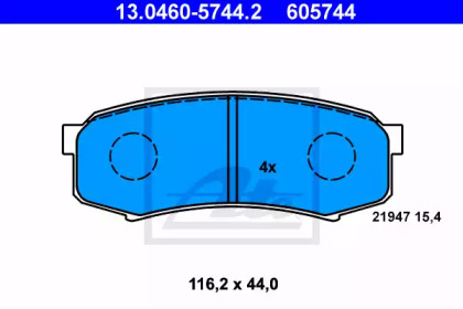 Комплект тормозных колодок ATE 13.0460-5744.2