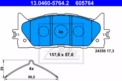 Комплект тормозных колодок ATE 13.0460-5764.2