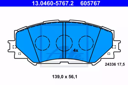 Комплект тормозных колодок ATE 13.0460-5767.2