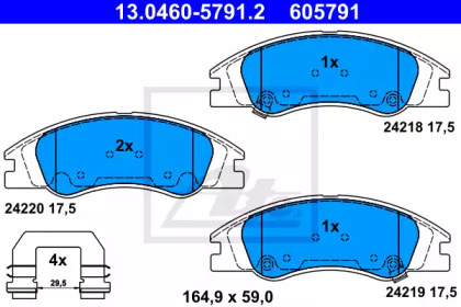 Комплект тормозных колодок ATE 13.0460-5791.2