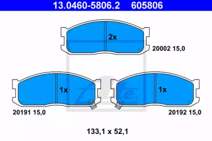 Комплект тормозных колодок ATE 13.0460-5806.2