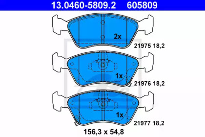 Комплект тормозных колодок ATE 13.0460-5809.2