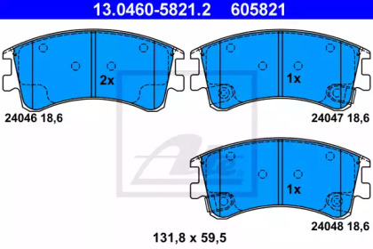 Комплект тормозных колодок ATE 13.0460-5821.2