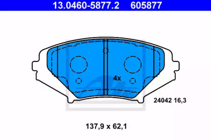 Комплект тормозных колодок ATE 13.0460-5877.2