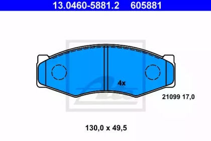 Комплект тормозных колодок ATE 13.0460-5881.2