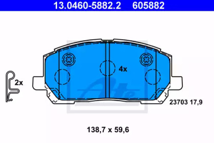 Комплект тормозных колодок ATE 13.0460-5882.2