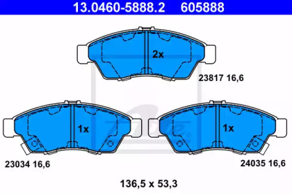 Комплект тормозных колодок ATE 13.0460-5888.2