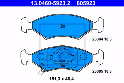 Комплект тормозных колодок ATE 13.0460-5923.2