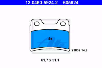 Комплект тормозных колодок ATE 13.0460-5924.2