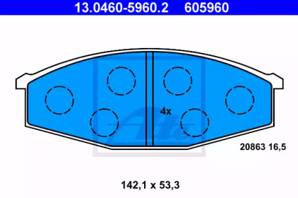 Комплект тормозных колодок ATE 13.0460-5960.2