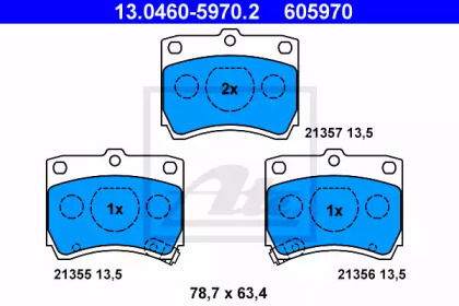 Комплект тормозных колодок ATE 13.0460-5970.2
