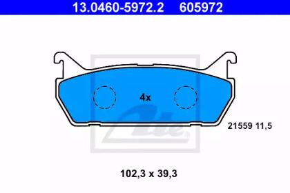 Комплект тормозных колодок ATE 13.0460-5972.2