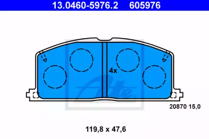 Комплект тормозных колодок ATE 13.0460-5976.2