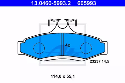 Комплект тормозных колодок ATE 13.0460-5993.2