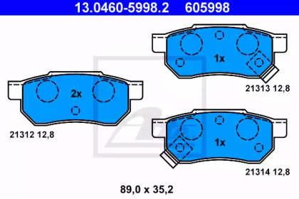 Комплект тормозных колодок ATE 13.0460-5998.2