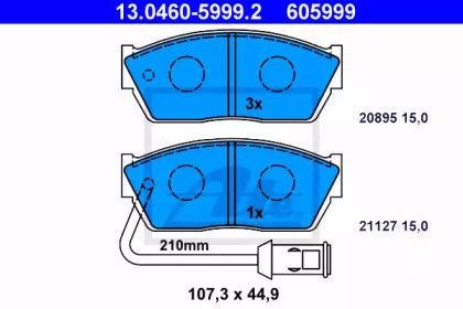 Комплект тормозных колодок ATE 13.0460-5999.2